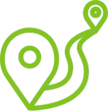 icon that represents a location in green